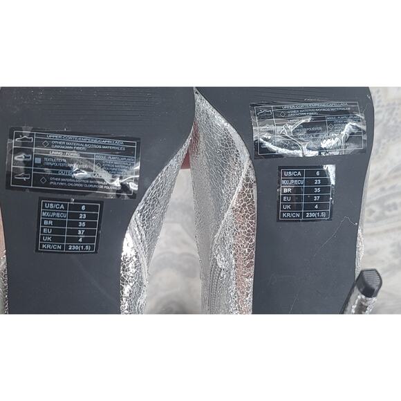 Forever 21 Metallic knee-high cowboy western stiletto boots Size 6 Festival NWT - Picture 6 of 14